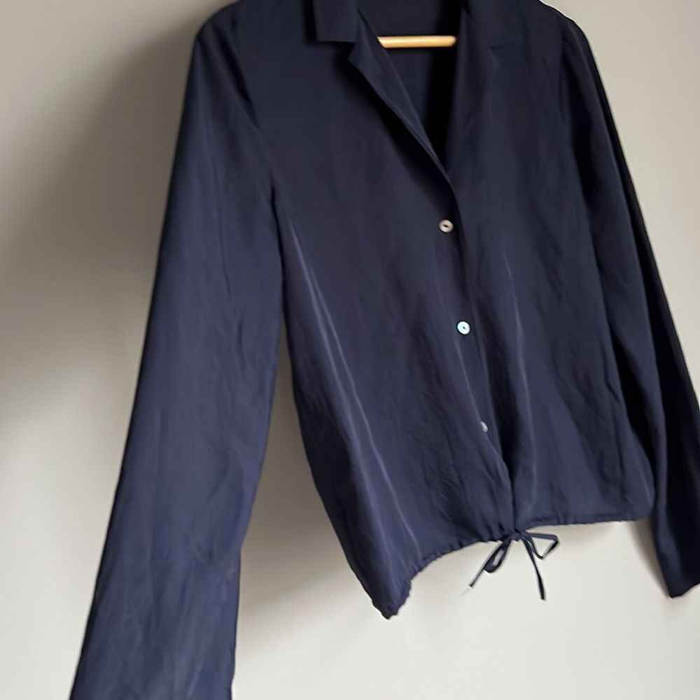 Vince Button-Front Long-Sleeve Drawstring Crop Sh… - image 3